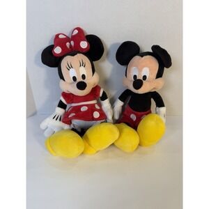 Mickey & Minnie Mouse Plush‎ Disney Parks Authentic Original-13-13.5 Inches Tall